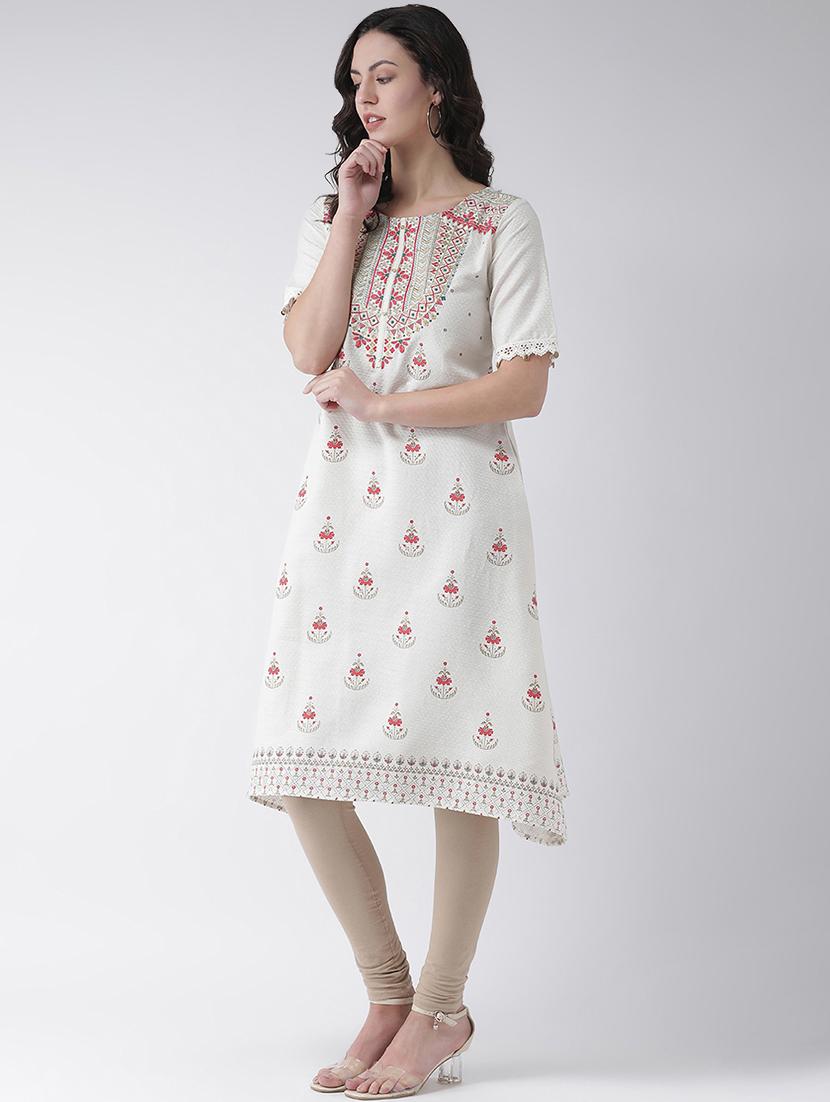 embroidered a-line kurta - 16719452 - Zoom Image - 2