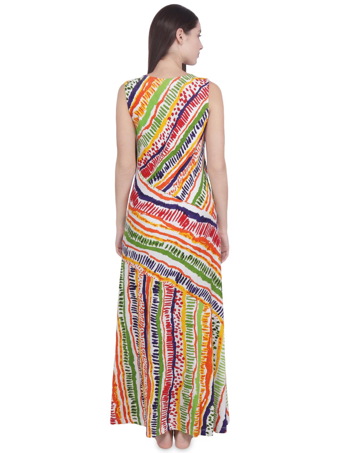round neck printed maxi dress - 16719458 - Zoom Image - 3