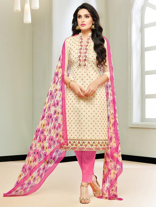 embroidered unstitched suit set - 16719459 - Standard Image - 1