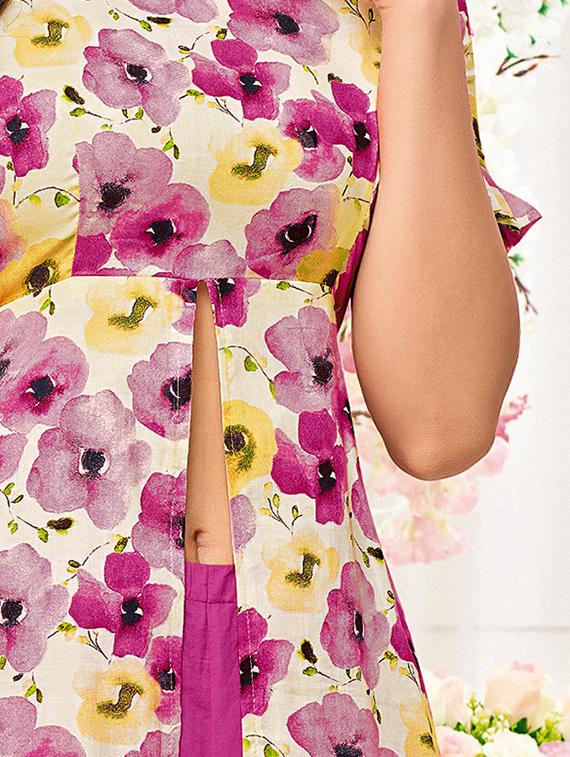 floral printed unstitched suit set - 16719465 - Zoom Image - 2