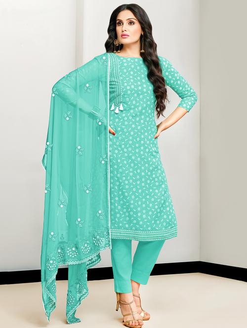 floral printed unstitched suit set - 16719469 - Standard Image - 1