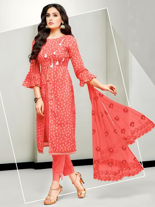 floral printed unstitched suit set - 16719470 - Very Small Image - 1