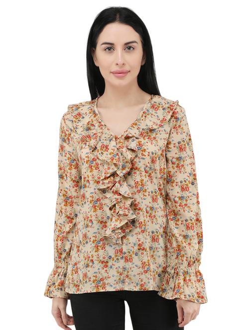 ruffle detail floral top - 16719479 - Standard Image - 1