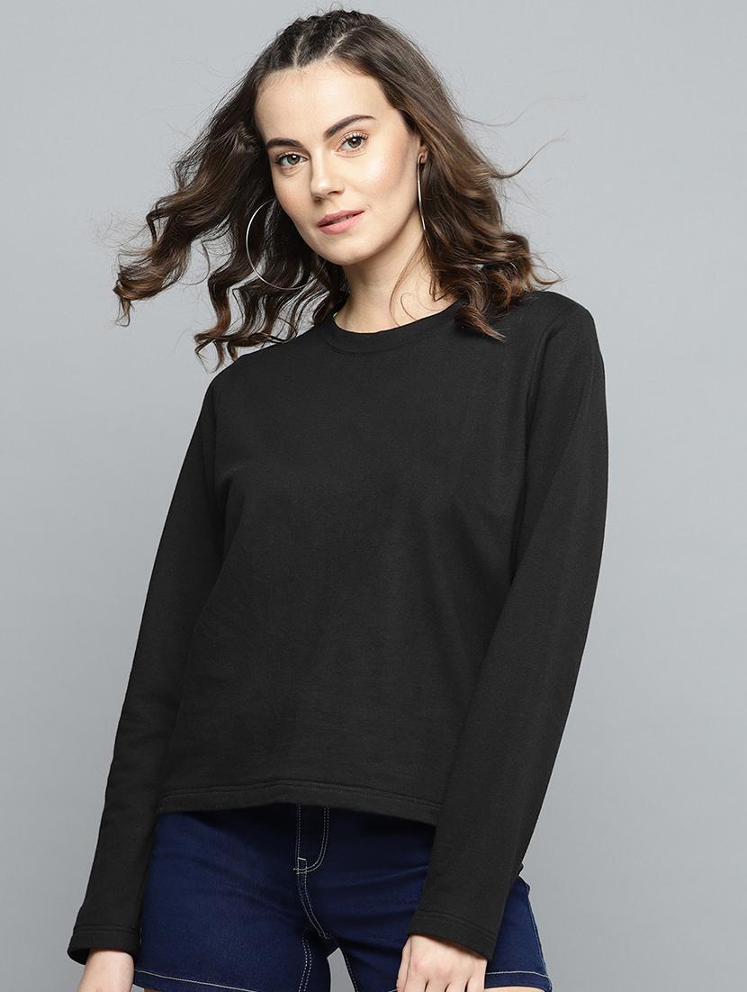 round neck solid sweatshirt - 16719611 - Zoom Image - 1