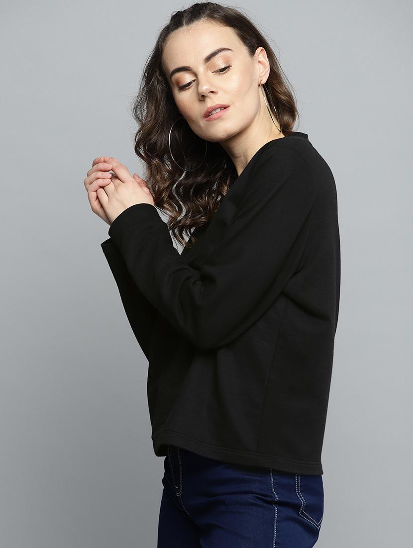 round neck solid sweatshirt - 16719611 - Zoom Image - 2