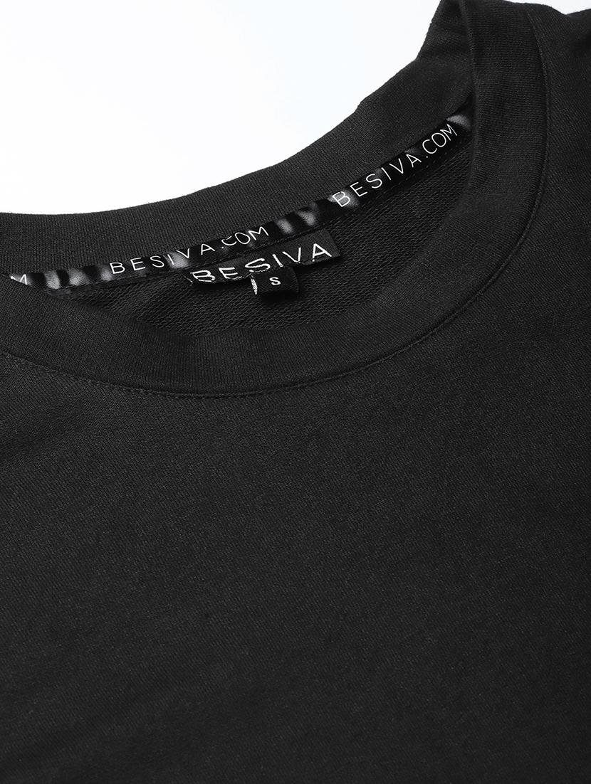 round neck solid sweatshirt - 16719611 - Zoom Image - 5