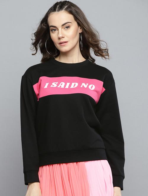 round neck slogan sweatshirt - 16719622 - Standard Image - 1