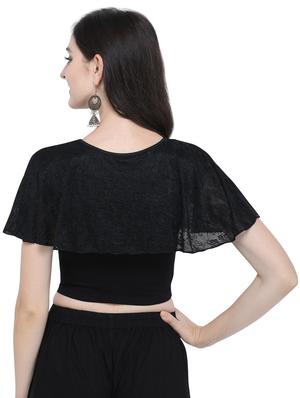 cape style solid blouse - 16719655 - Standard Image - 3