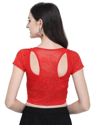 net yoke solid blouse - 16719661 - Standard Image - 3