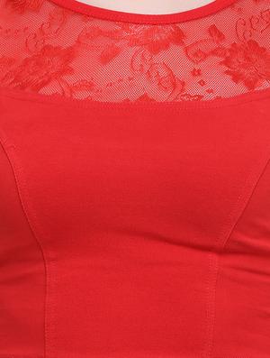 net yoke solid blouse - 16719661 - Standard Image - 4