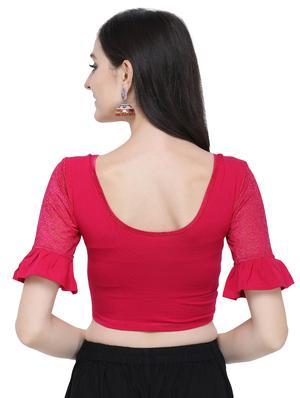 bell sleeves solid blouse - 16719663 - Standard Image - 3