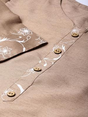 floral art silk straight kurta - 16719773 - Standard Image - 5