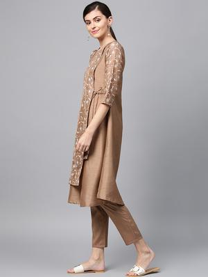 floral art silk layered kurta - 16719774 - Standard Image - 2