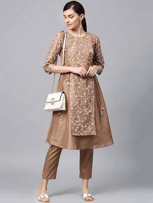 floral art silk layered kurta - 16719774 - Standard Image - 4