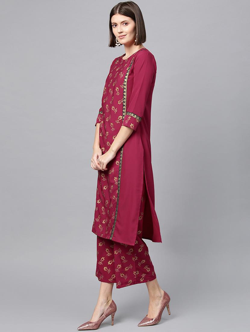 floral straight kurta - 16719784 - Zoom Image - 2
