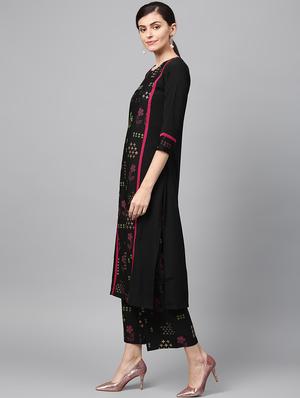 printed straight kurta - 16719785 - Standard Image - 4