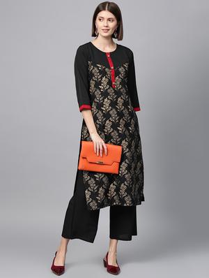 floral straight kurta - 16719789 - Standard Image - 4