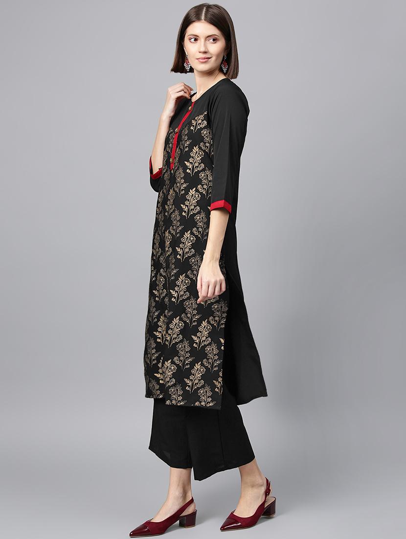 floral straight kurta - 16719789 - Zoom Image - 2