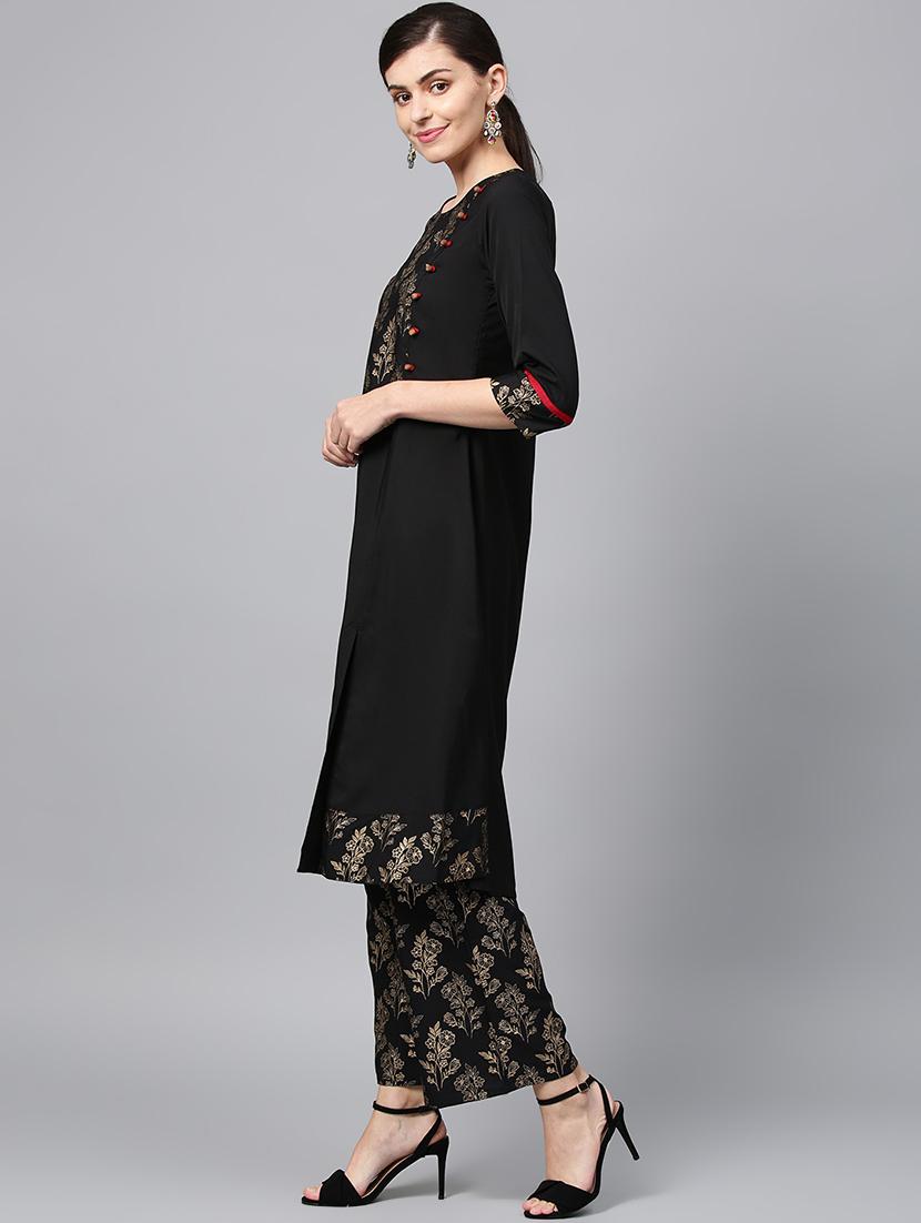 floral a-line kurta - 16719790 - Zoom Image - 3