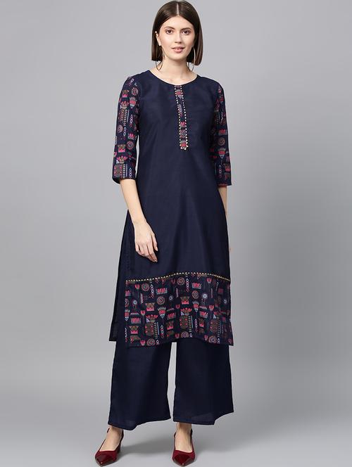 printed straight kurta - 16719803 - Very Small Image - 1