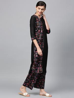 printed straight kurta - 16719811 - Standard Image - 4