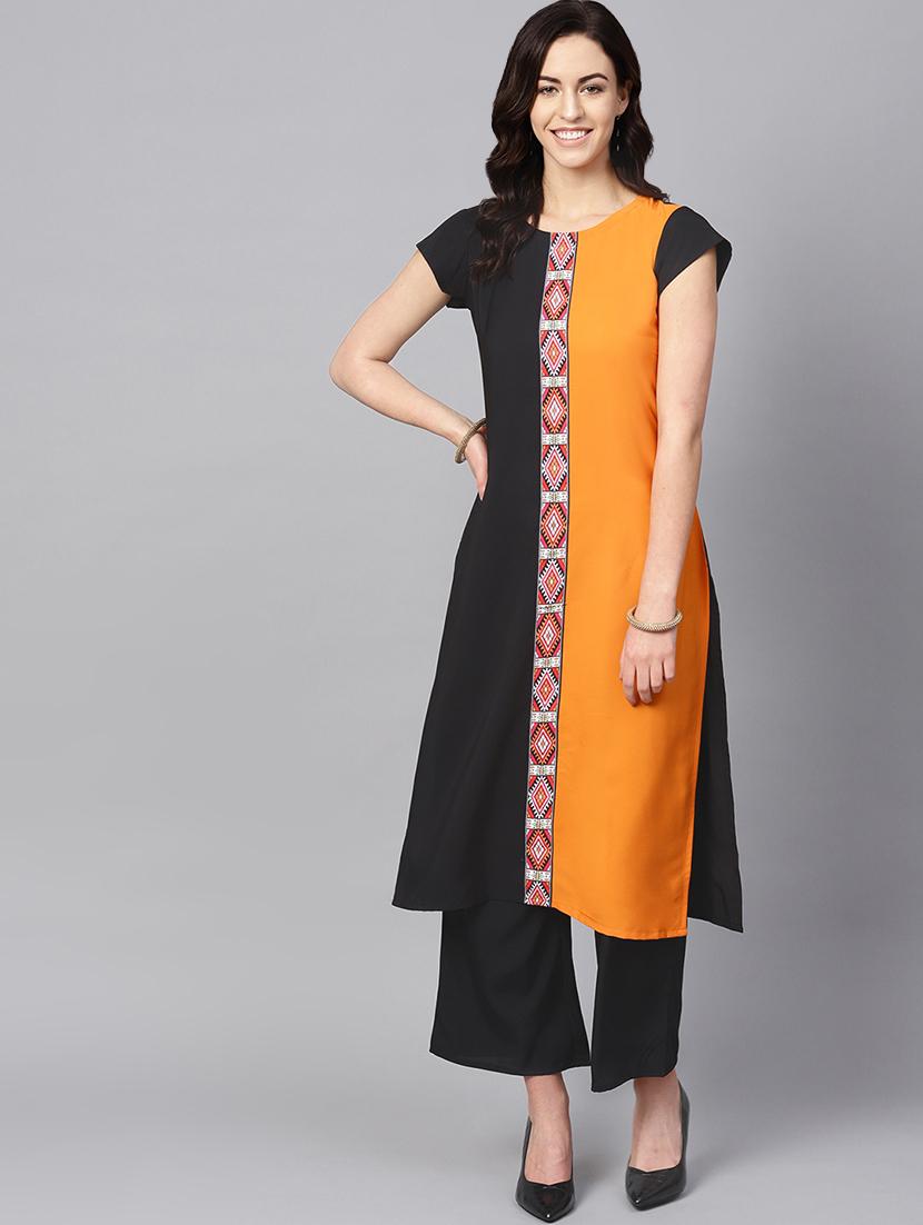 color block straight kurta - 16719828 - Zoom Image - 1