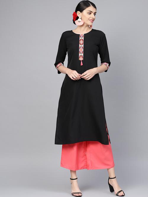 solid straight kurta - 16719839 - Standard Image - 1