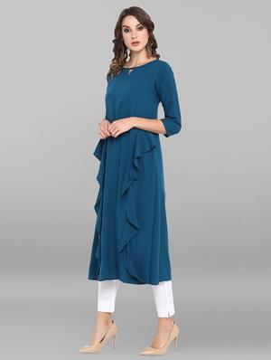teal sola a-line kurta - 16719843 - Standard Image - 2