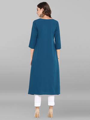 teal sola a-line kurta - 16719843 - Standard Image - 3