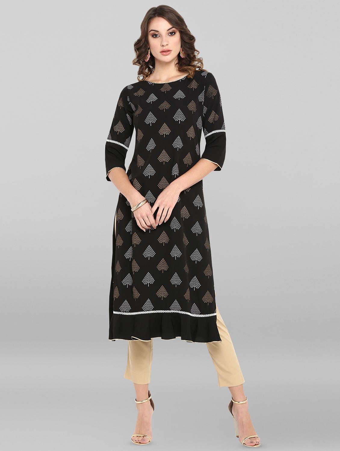 printed straight kurta - 16719849 - Zoom Image - 1