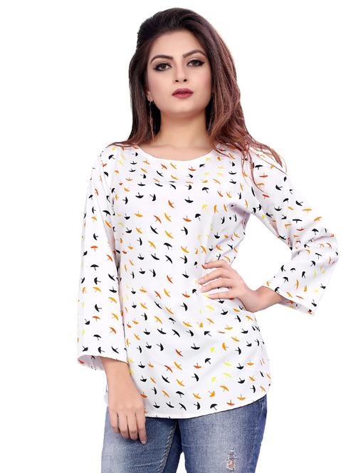 round neck abstract top - 16720149 - Very Small Image - 1