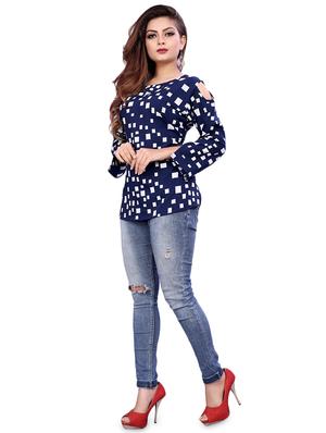 cold shoulder geometric top - 16720160 - Standard Image - 4