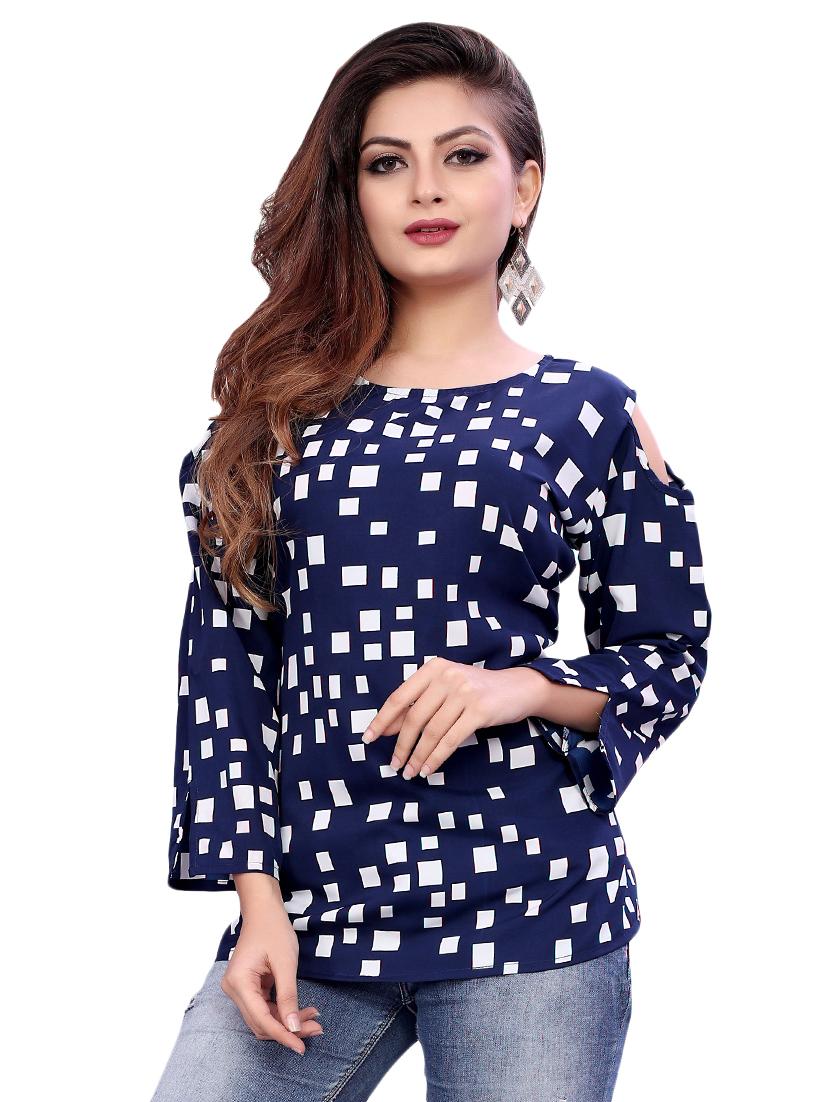 cold shoulder geometric top - 16720160 - Zoom Image - 1