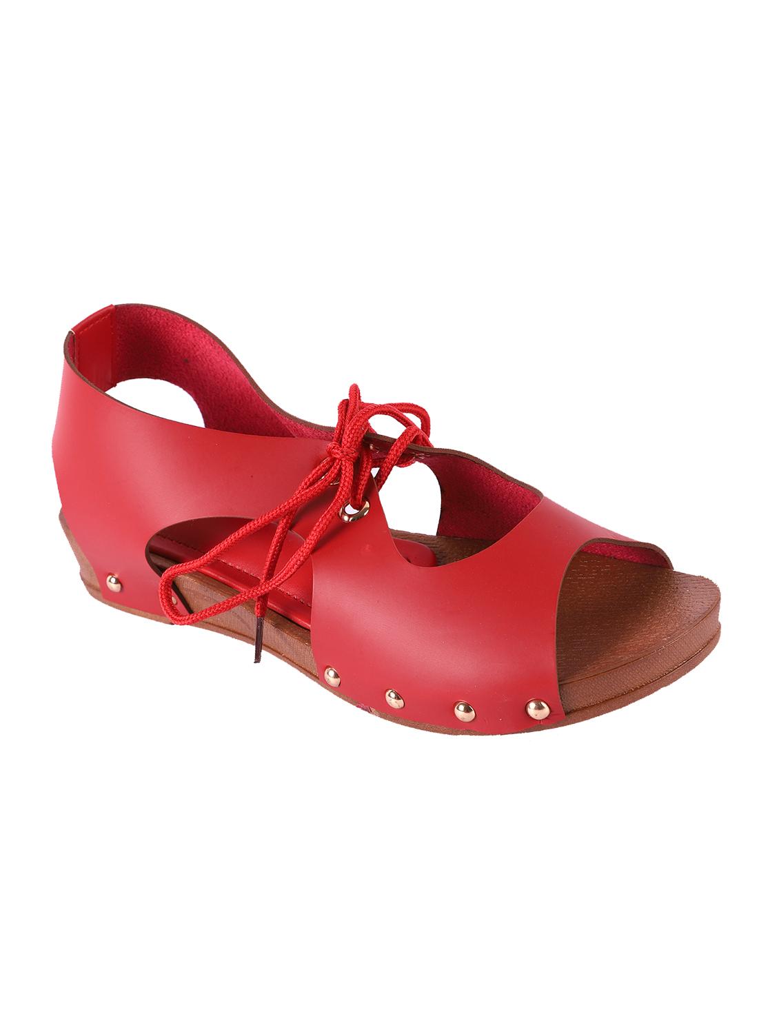 red lace-up sandals - 16720393 - Zoom Image - 1