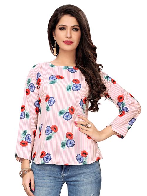 boat neck floral top - 16720413 - Standard Image - 1