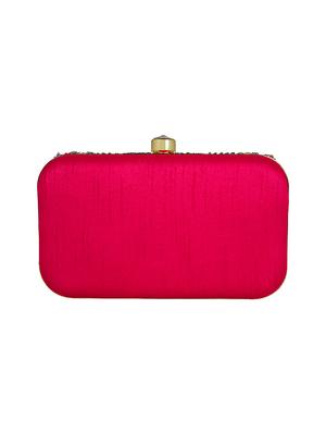 pink faux silk box clutch - 16720458 - Standard Image - 2