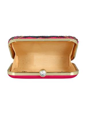 pink faux silk box clutch - 16720458 - Standard Image - 3
