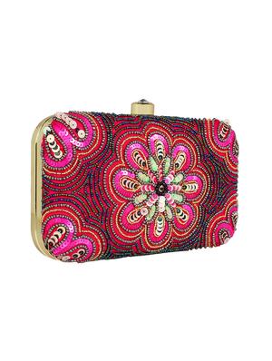 pink faux silk box clutch - 16720458 - Standard Image - 4