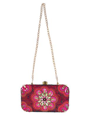 pink faux silk box clutch - 16720458 - Standard Image - 5