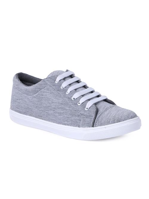 grey fabric lace up sneakers - 16720475 - Standard Image - 1
