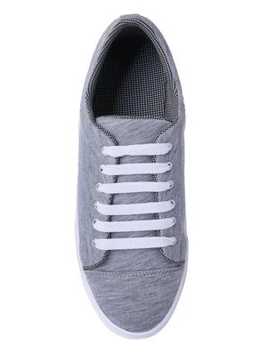 grey fabric lace up sneakers - 16720475 - Standard Image - 4