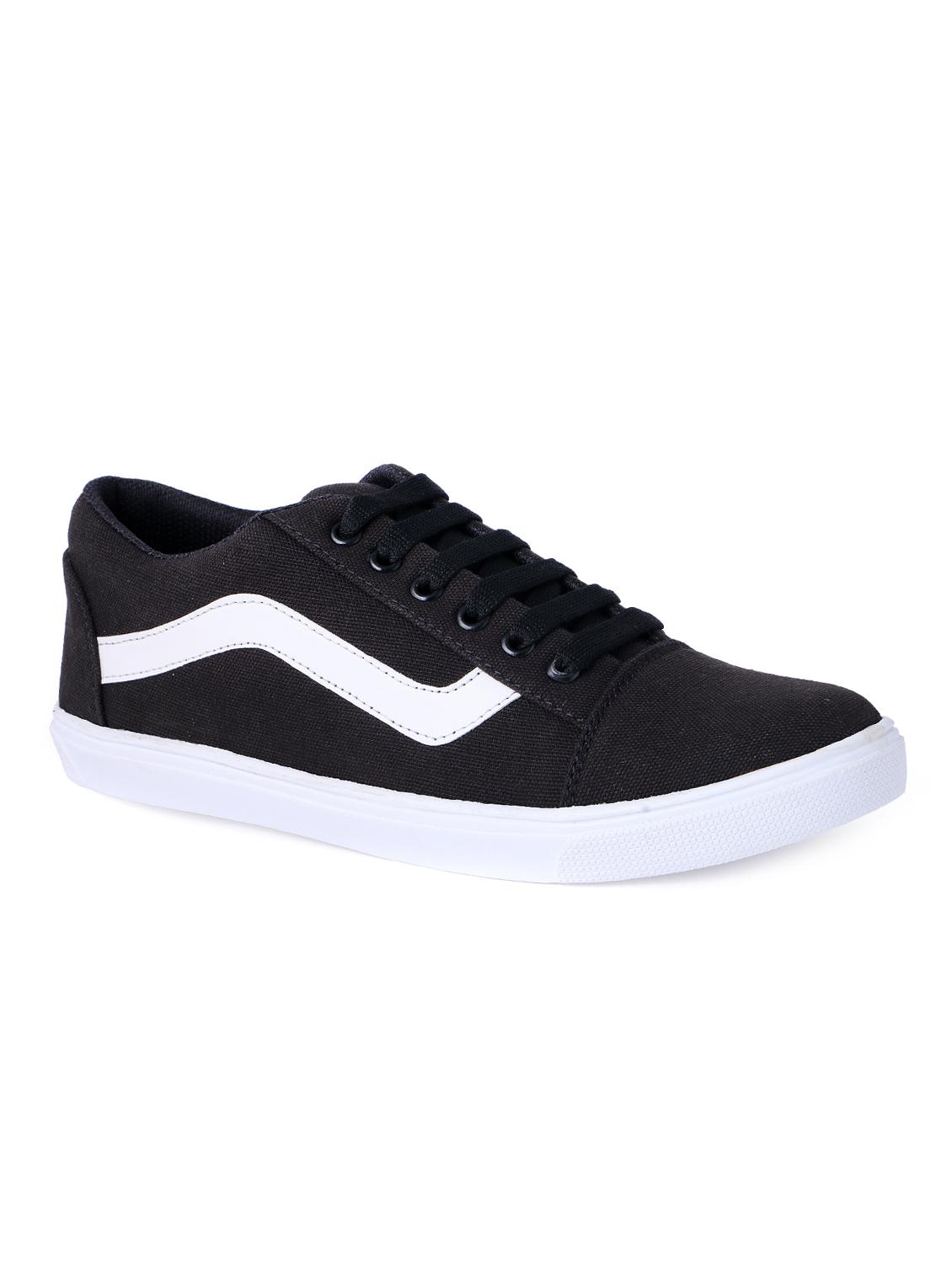 black canvas lace up sneakers - 16720477 - Zoom Image - 1