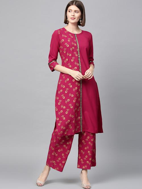 floral kurta palazzo set - 16720527 - Standard Image - 1