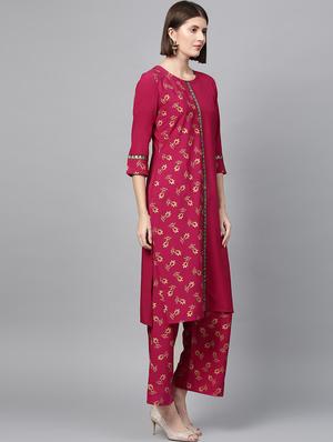 floral kurta palazzo set - 16720527 - Standard Image - 2