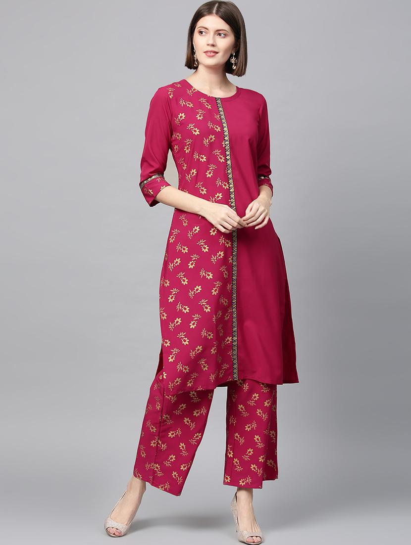 floral kurta palazzo set - 16720527 - Zoom Image - 1