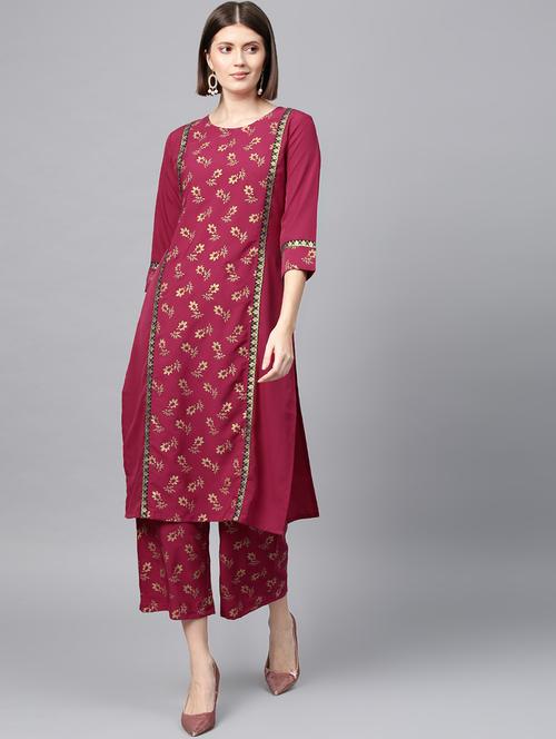 floral kurta palazzo set - 16720530 - Standard Image - 1