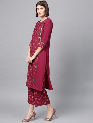 floral kurta palazzo set - 16720530 - Standard Image - 2