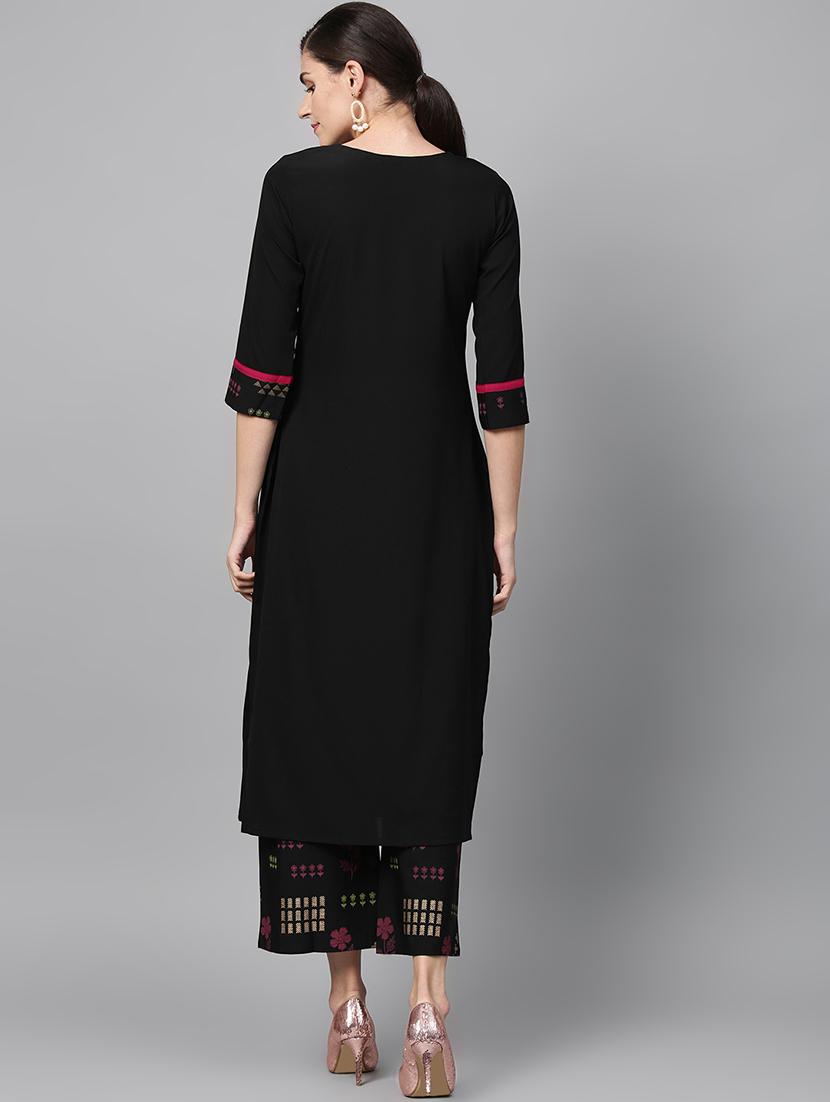printed kurta palazzo set - 16720531 - Zoom Image - 3