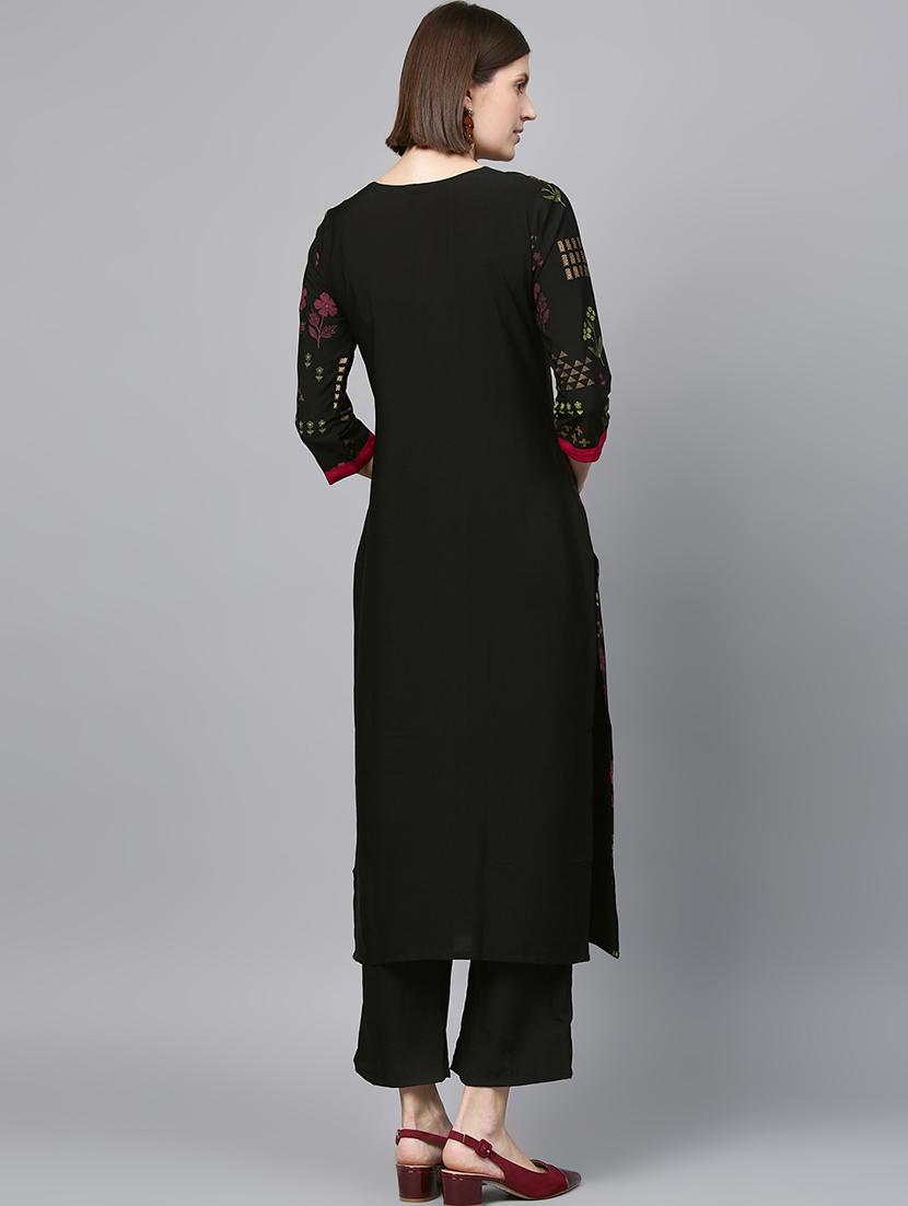 block print kurta palazzo set - 16720533 - Zoom Image - 3