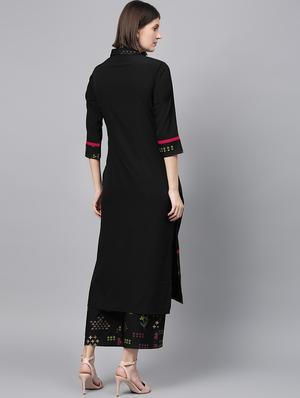 solid kurta palazzo set - 16720534 - Standard Image - 3